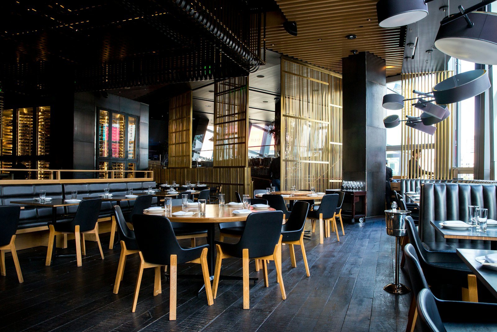 Harbor-side restaurant interior