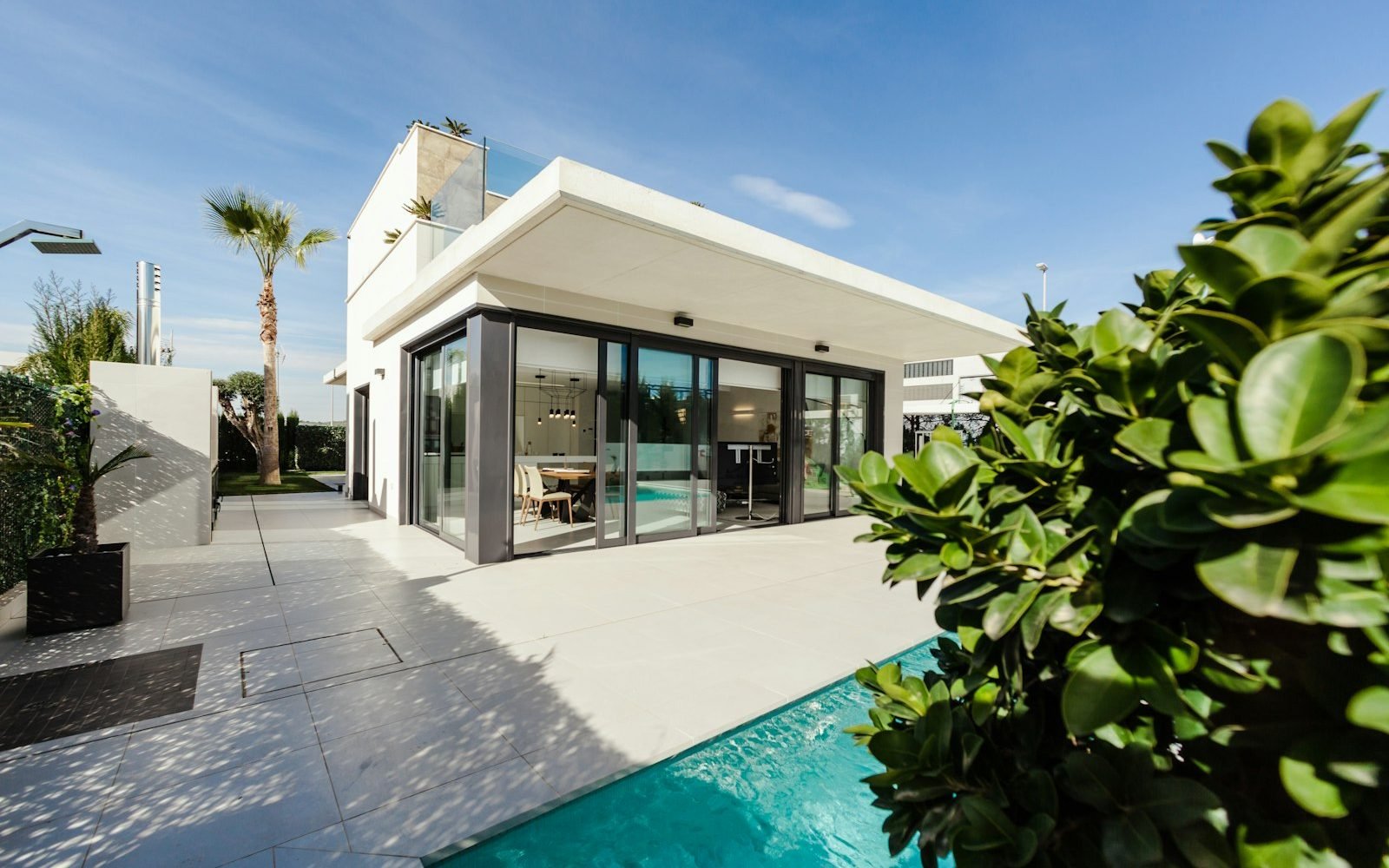 Luxury home with pool facing the marina