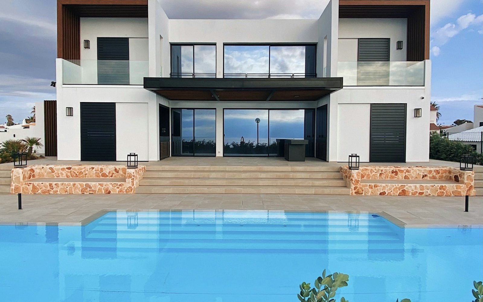 Pool terrace at a Marina Row villa