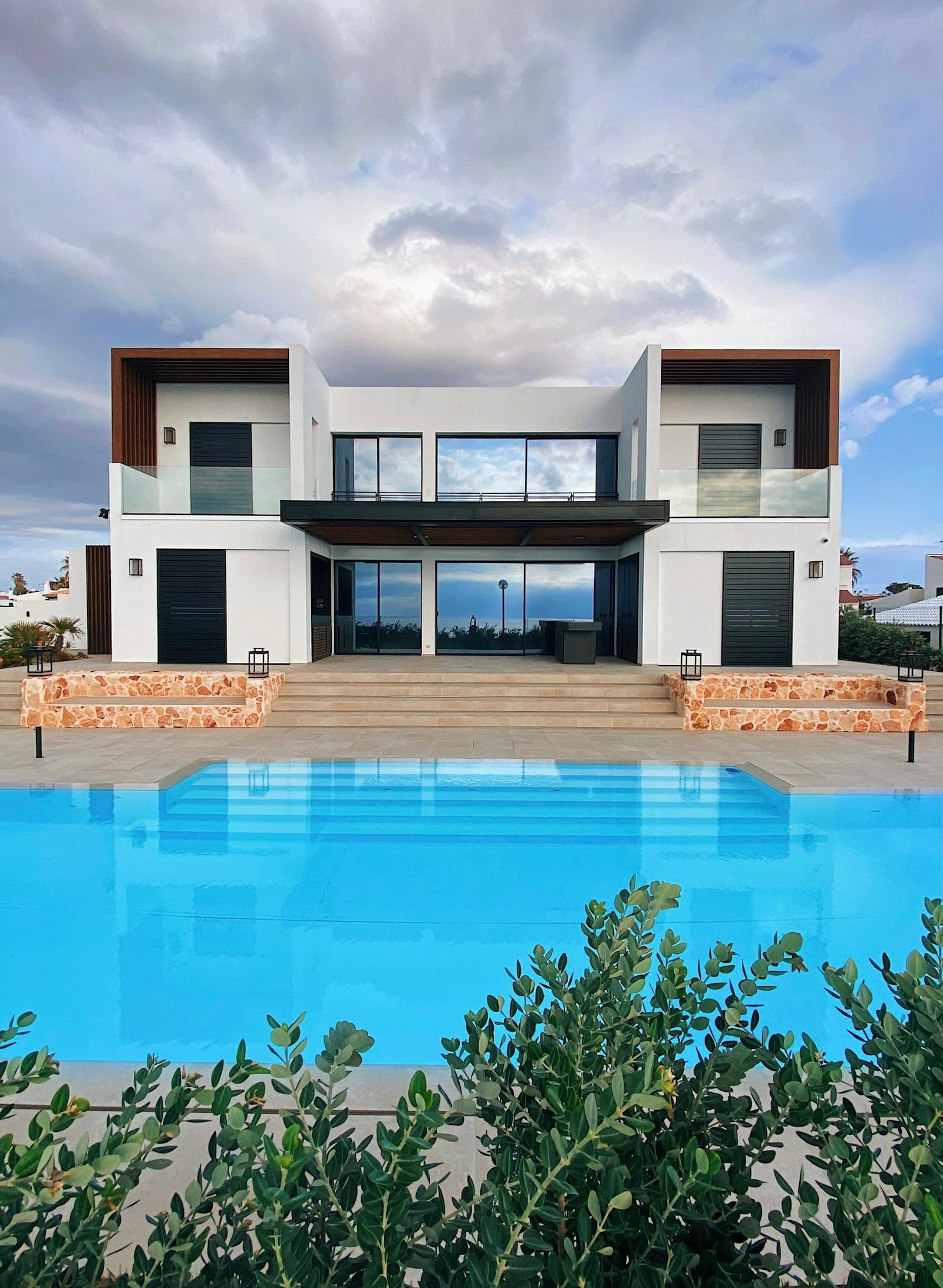 Pool terrace at a Marina Row villa